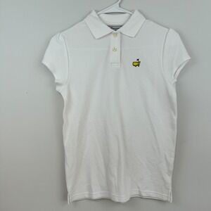 Masters Collection White Golf Polo Shirt Kid Large Short Sleeve Embroidered Logo